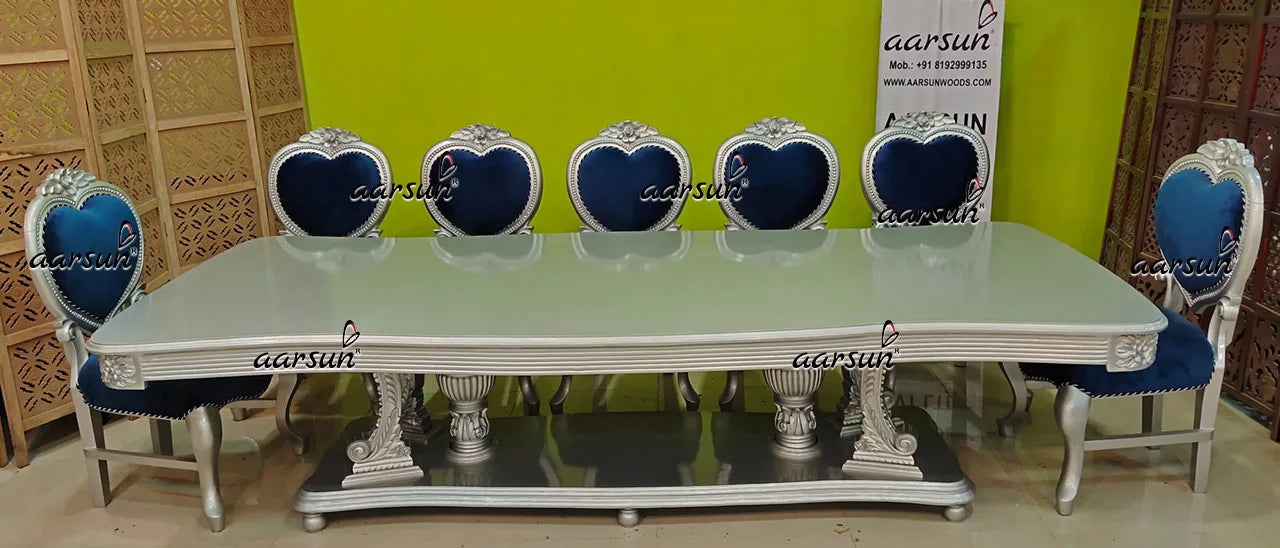 12 Seater Silver Painted Dining Set YT-543