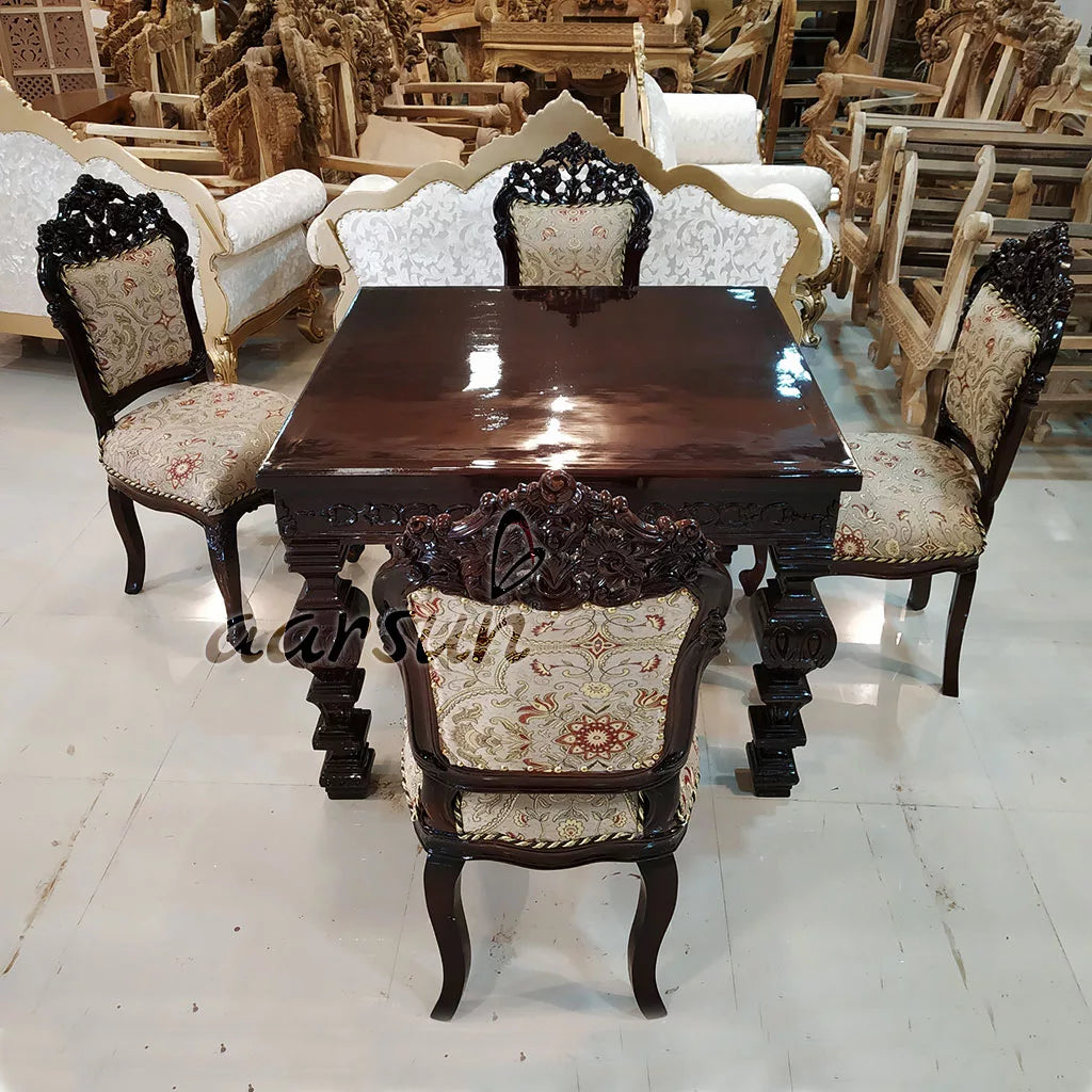 4 Seater Dining Set with Dark Finish YT-153
