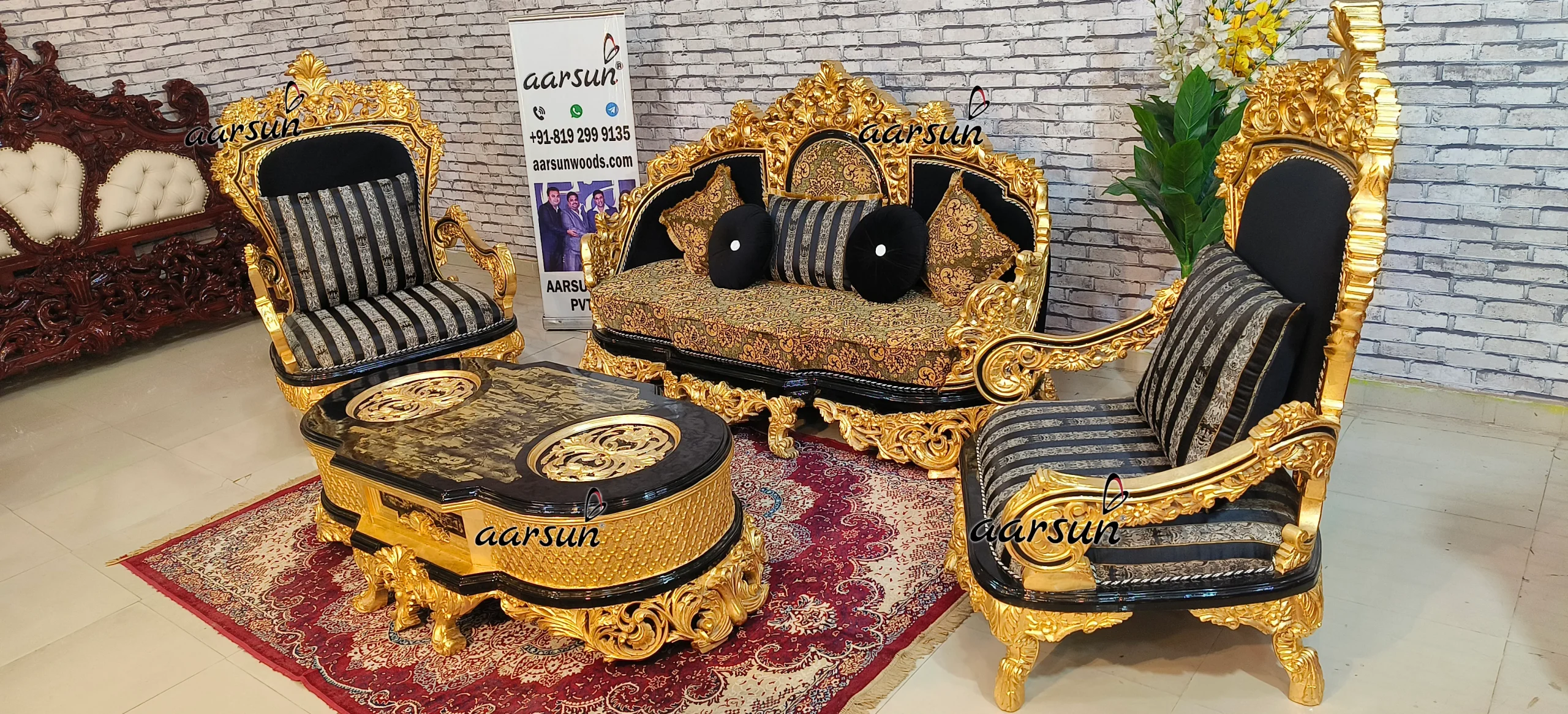 5 Seater on Sofa Set in Gold Deco Paint 2025