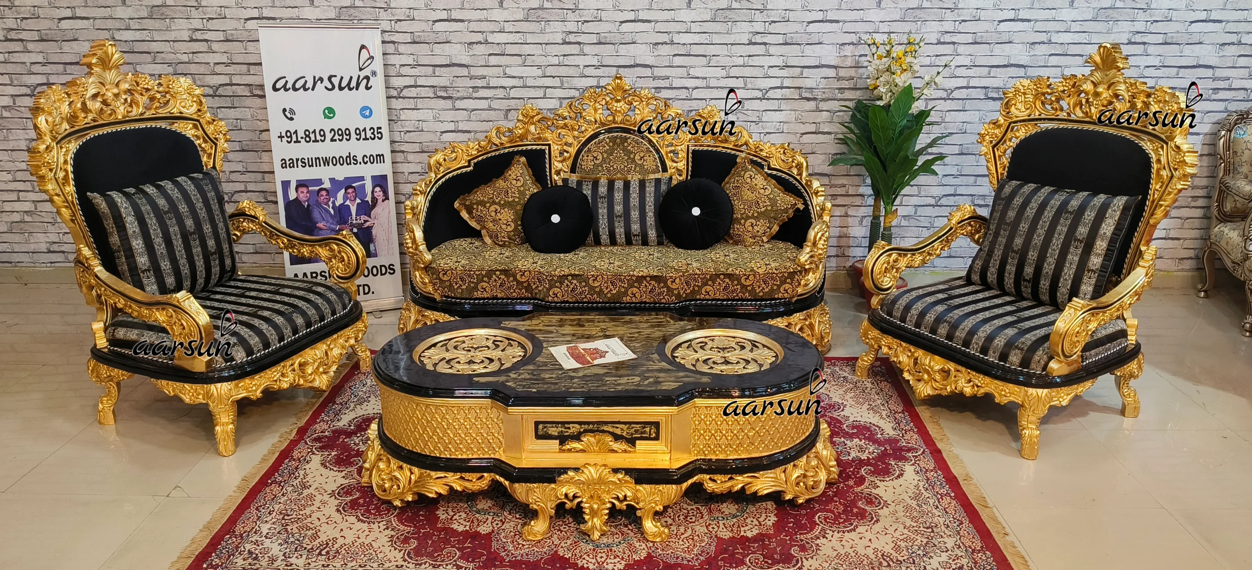 5 Seater on Sofa Set in Gold Deco Paint 2025