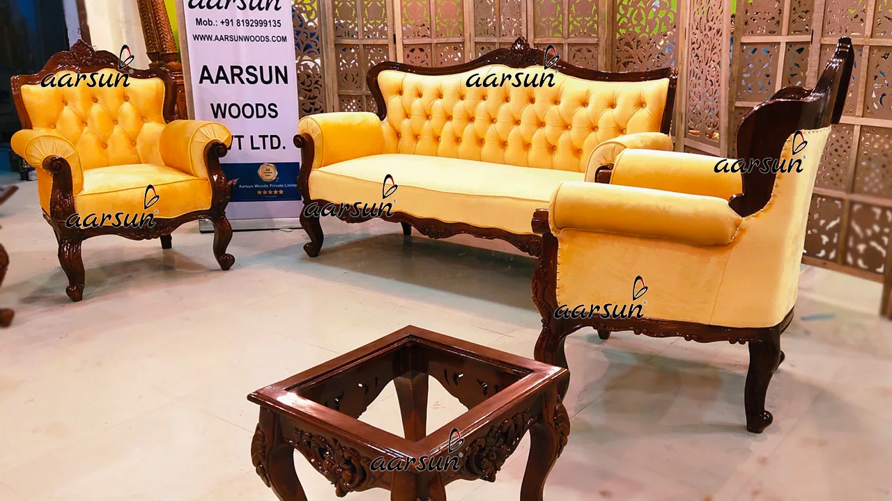 Subtle betanysports 5 Seater Sofa Set with Center Table and Corner Tables  2025