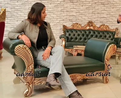 7 Seater chatblink Royal Green Sofa Set 2025