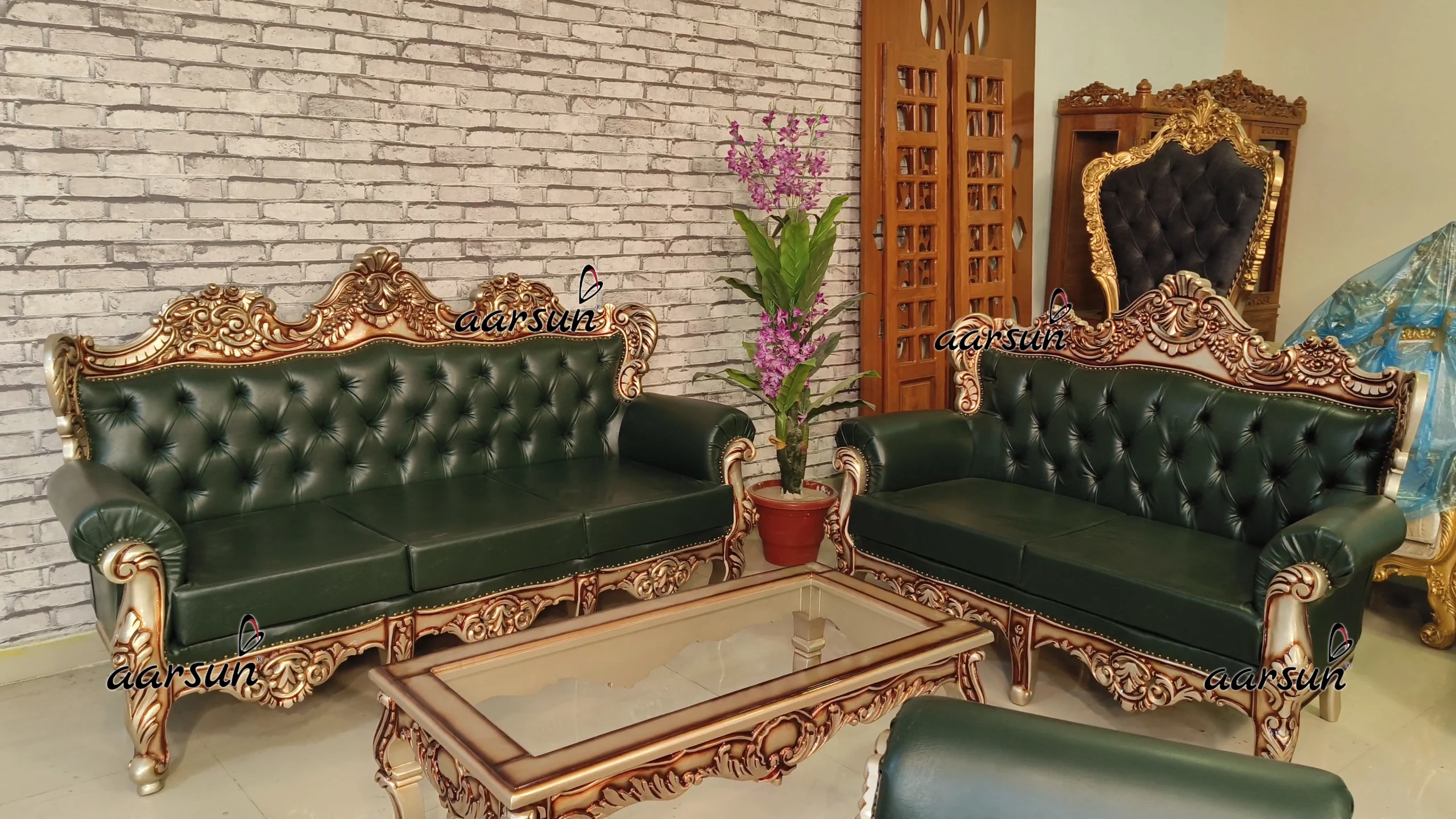 7 Seater chatblink Royal Green Sofa Set 2025