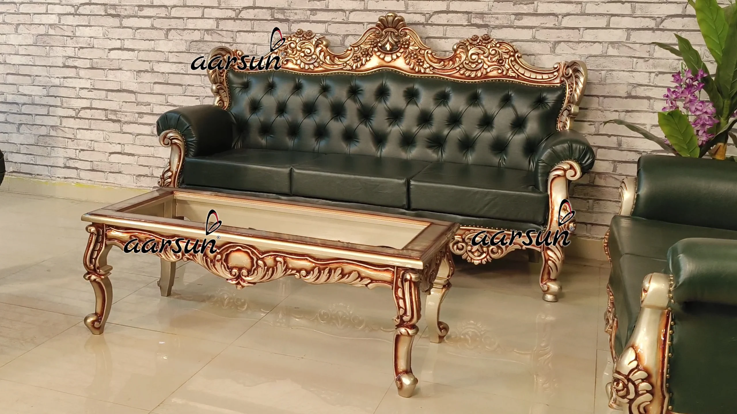 7 Seater chatblink Royal Green Sofa Set 2025