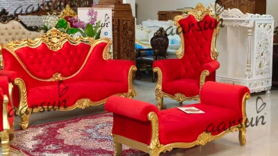 Royal  Red Sofa Set in Teak Wood 2025