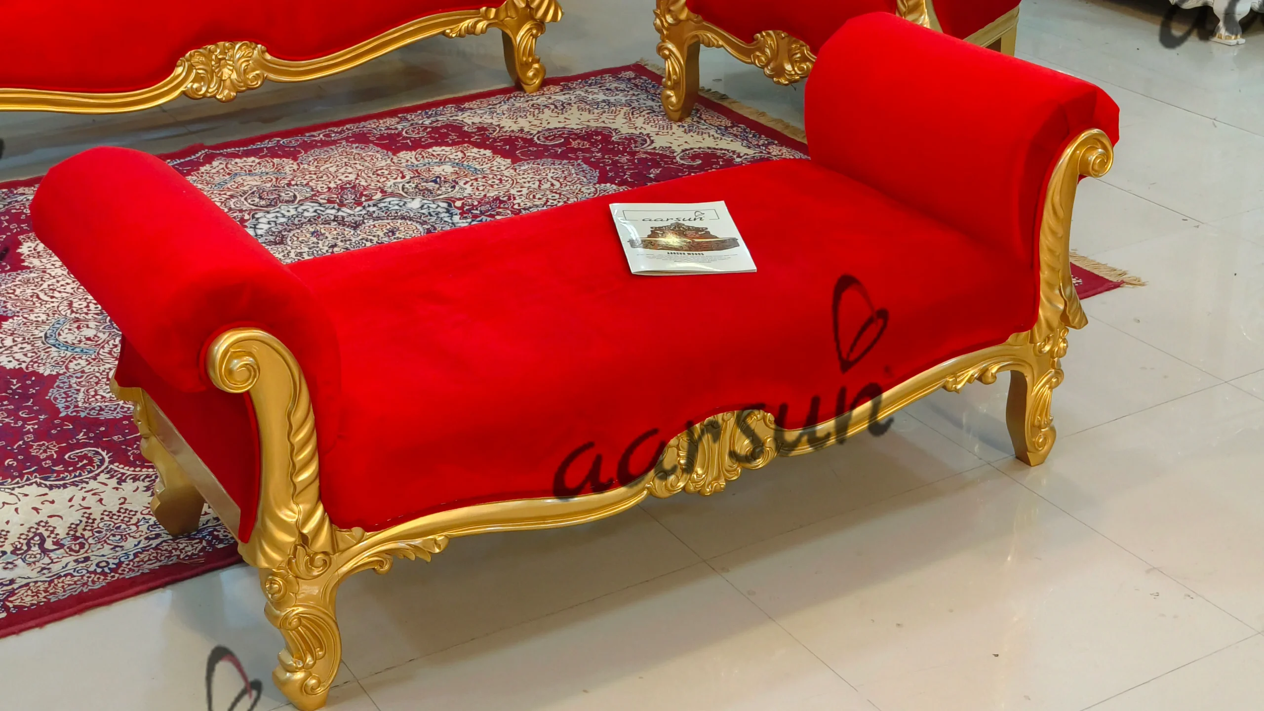 Royal  Red Sofa Set in Teak Wood 2025