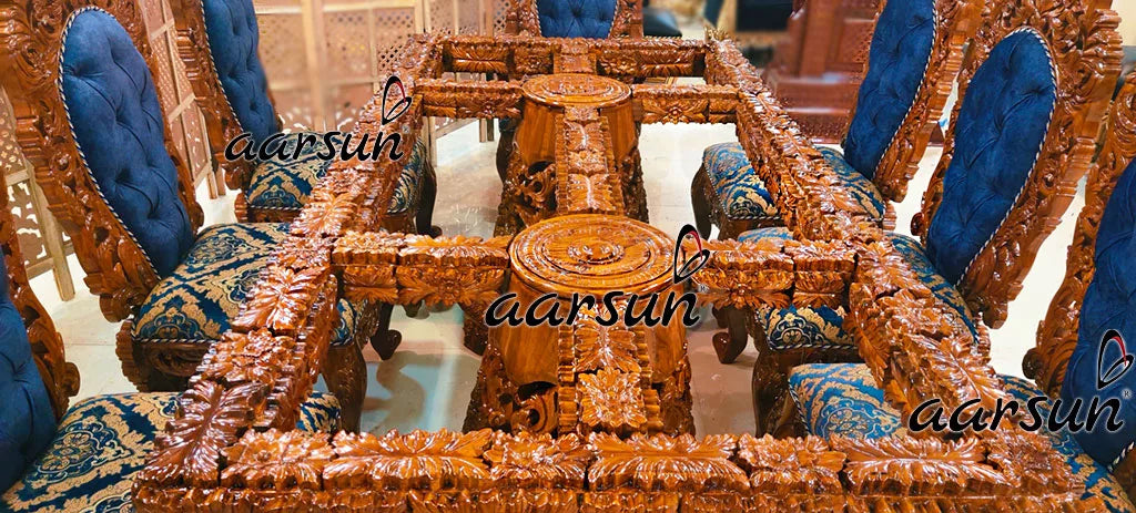 8 Seater Dining Set in Honey Gloss Finish YT-338