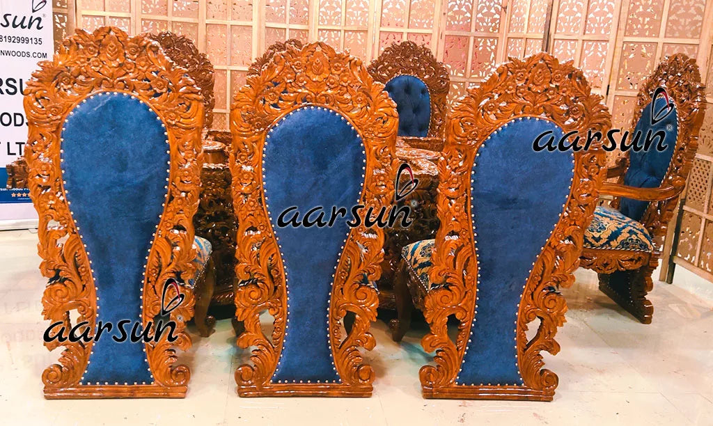 8 Seater Dining Set in Honey Gloss Finish YT-338