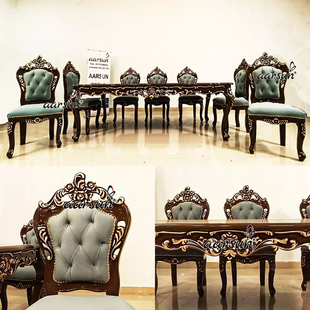 8 Seater Royal Dining Set in Solid Wood