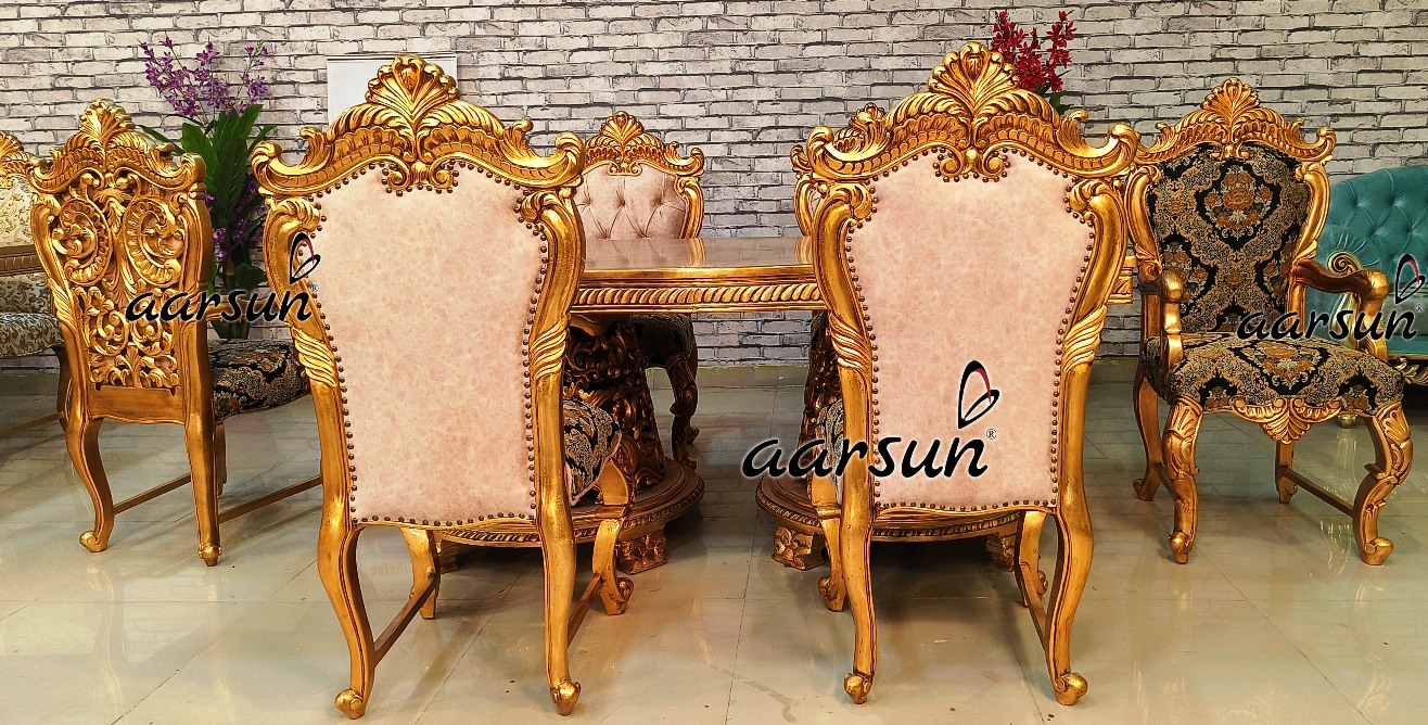 Luxury Dining Table zoro.to  Antique Gold leaf Top design  2025
