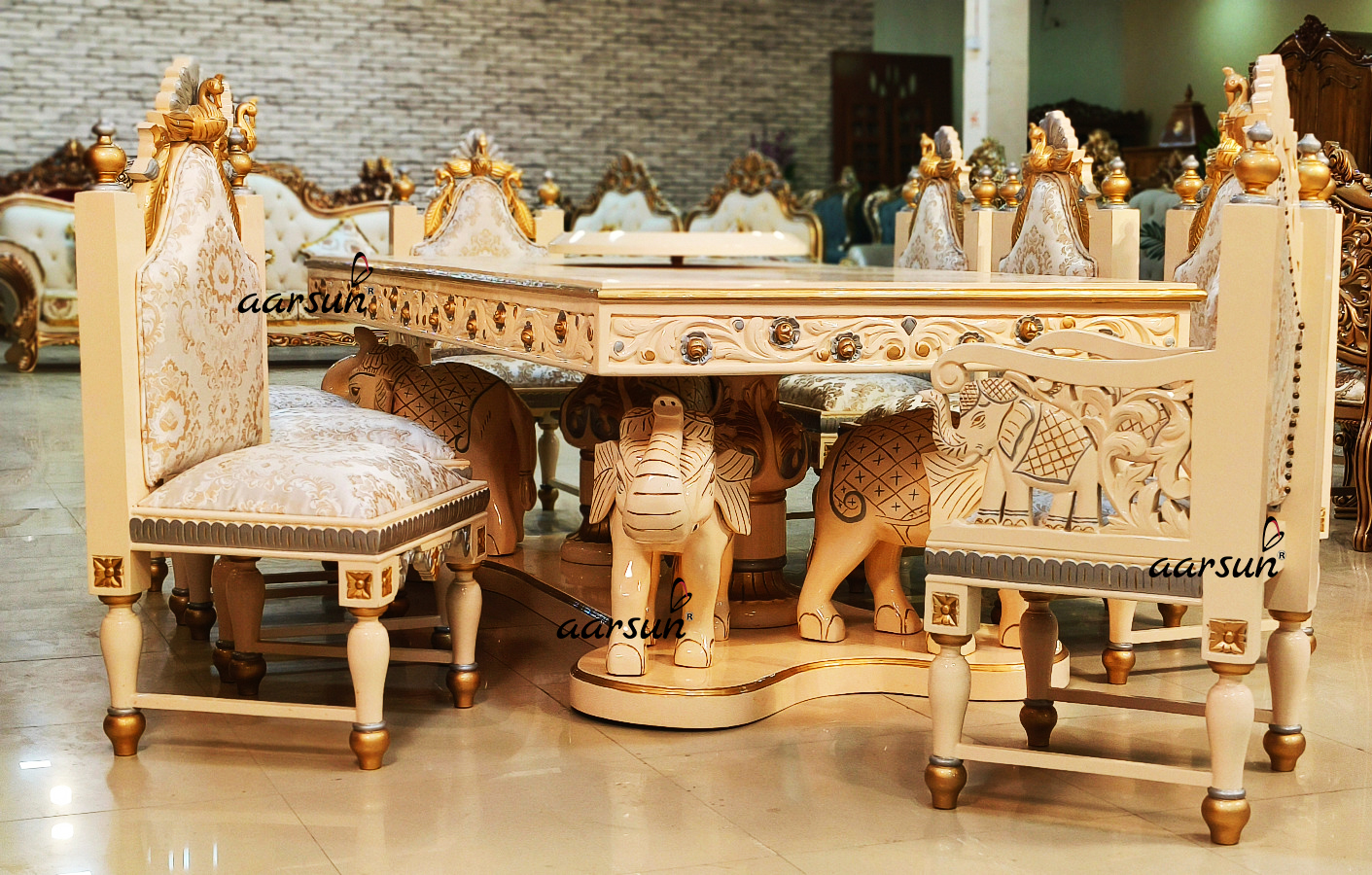 8 Seater bidrl  White Dining Set  2025