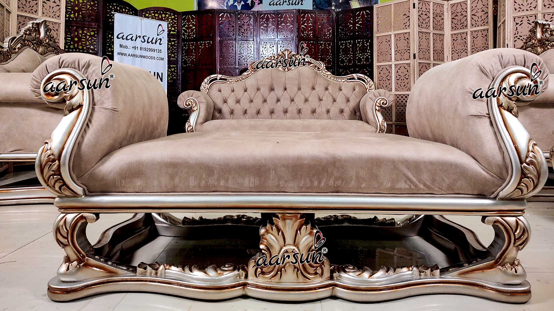 Champagne sflix Gold Royal Sofa Set 2025