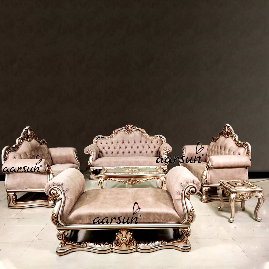 Champagne sflix Gold Royal Sofa Set 2025