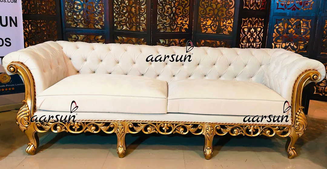 Chesterfield asura scans  Sofa Set in Off White Fabric  2025