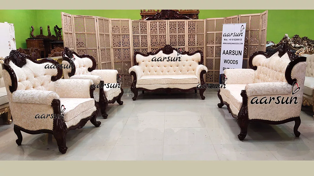 Classic m4ufree Wingback Sofa Set 2+2+1+1