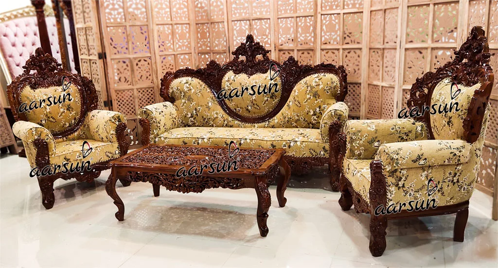 Colonial taboofantazy Style Sofa Set in Sheesham Wood 2025
