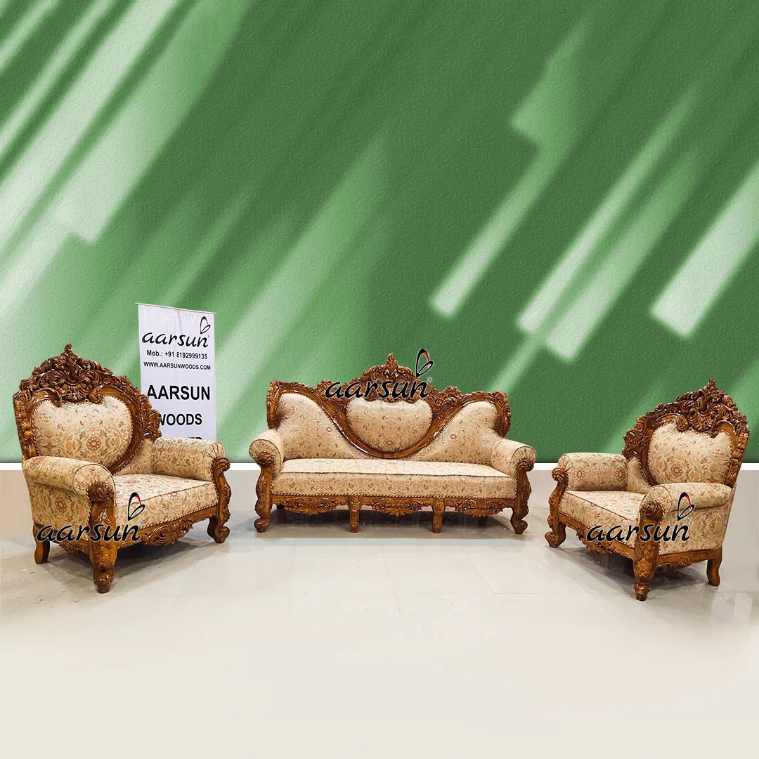 5 Seater totalsportek Wooden Sofa Set