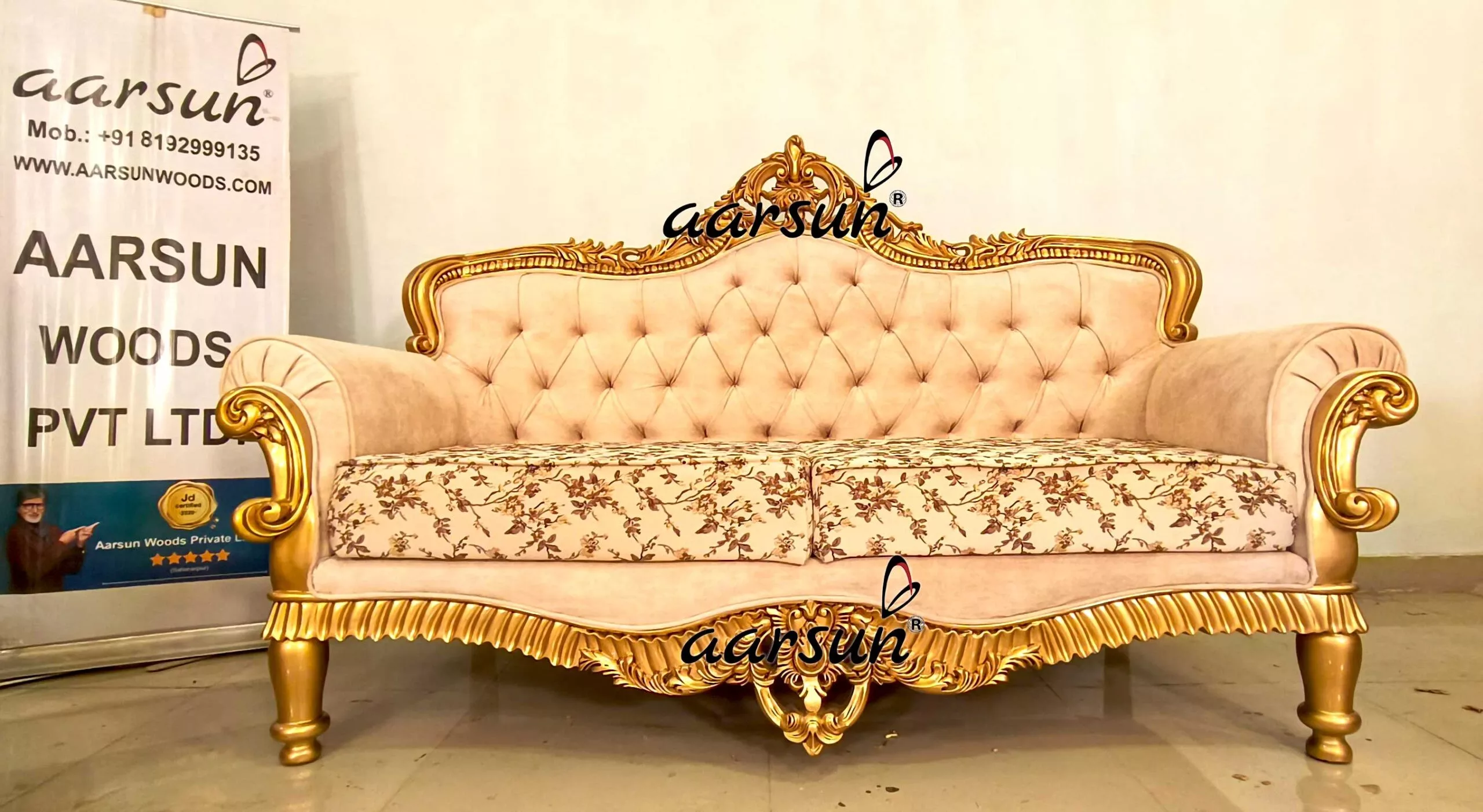 Designer  aol.com Wood Sofa Set