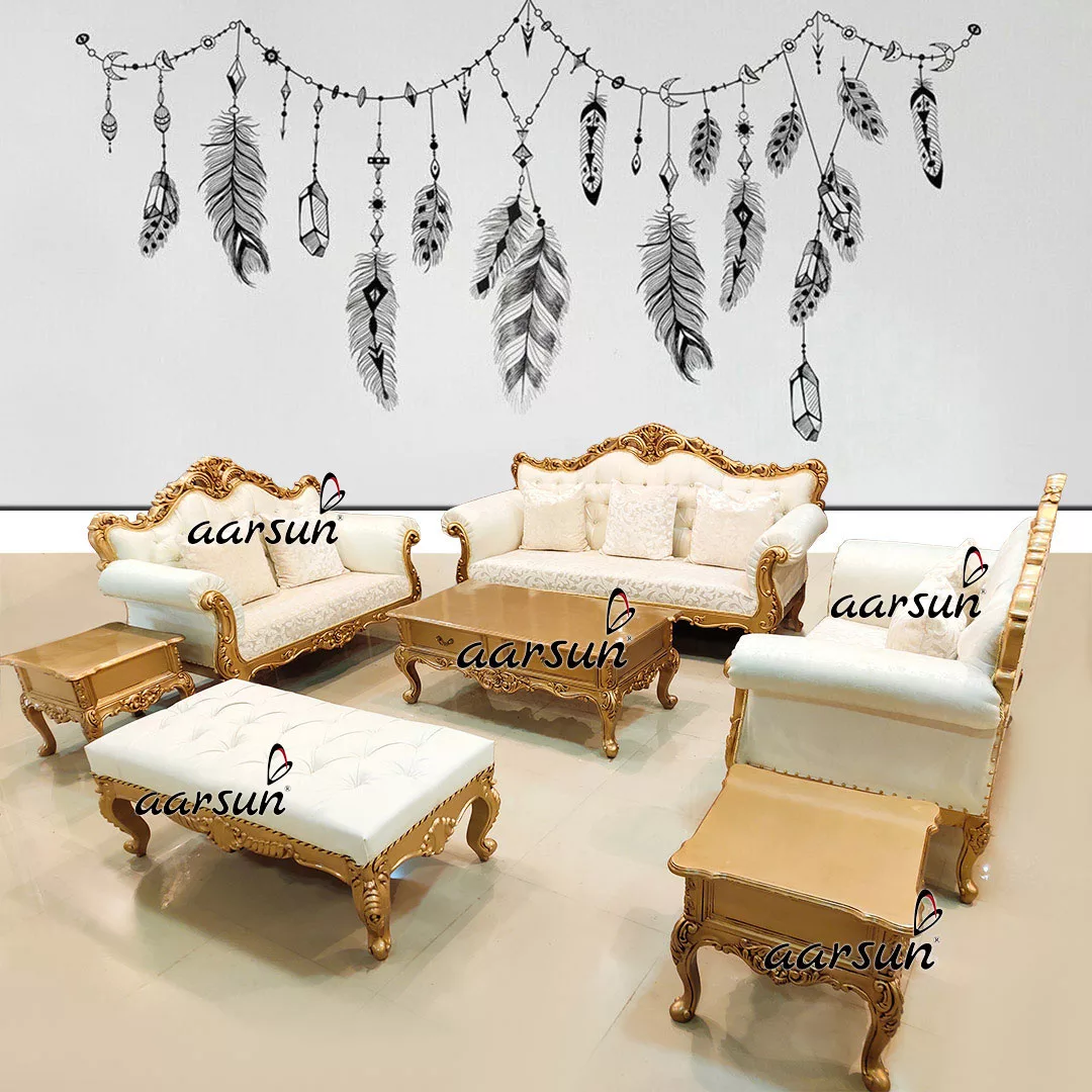 Designer Wooden streameast.io Sofa Set for living Room  2025