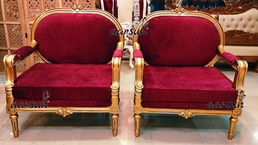 European  spydialer  Concept Royal Sofa Set 7 Seater Antique Gold Finish
