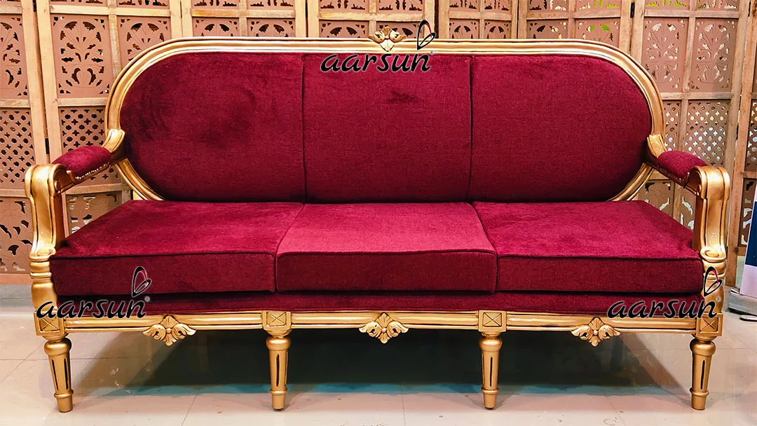 European  spydialer  Concept Royal Sofa Set 7 Seater Antique Gold Finish