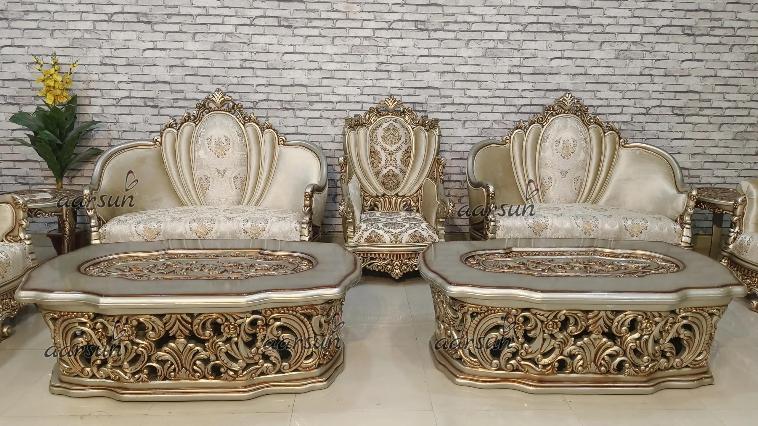 Exclusive lockerfox Hand-Carved Full Sofa Set – Sofa Crown Peacock Design, Chester Sofa 2025