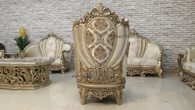 Exclusive lockerfox Hand-Carved Full Sofa Set – Sofa Crown Peacock Design, Chester Sofa 2025