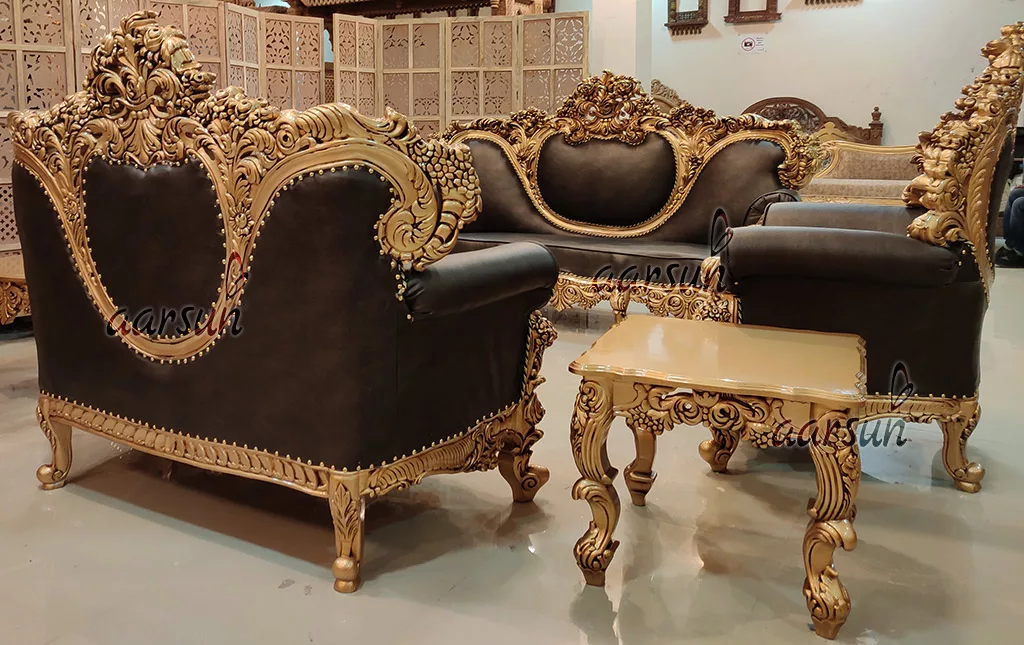 Luxurious Brown flixhd Leatherette Sofa Set  2025