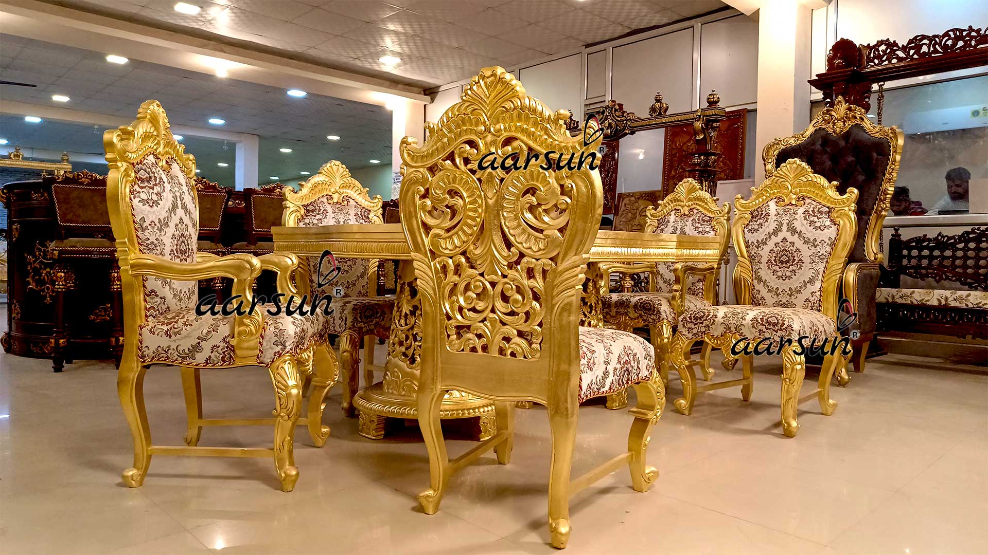 Gold Leaf bokepindoh  Luxury Dining Set  2025
