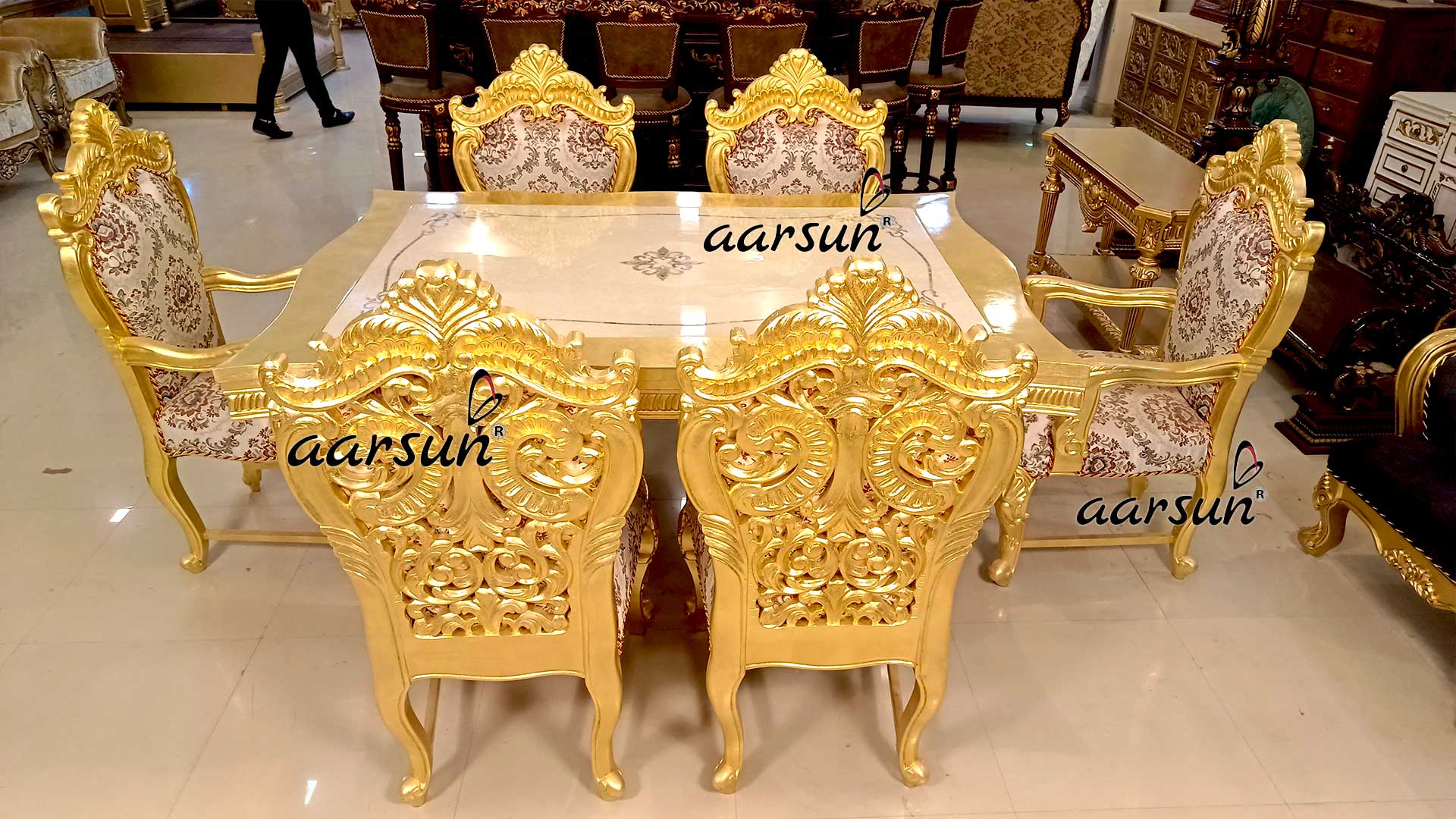 Gold Leaf bokepindoh  Luxury Dining Set  2025