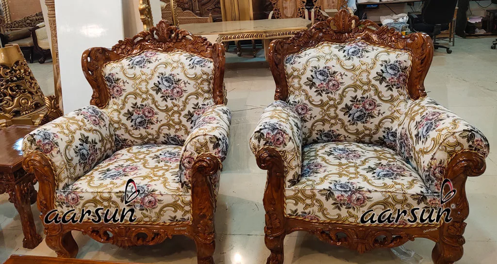 Hand Carved brokensilenze Sofa Set Teak Wood 2025