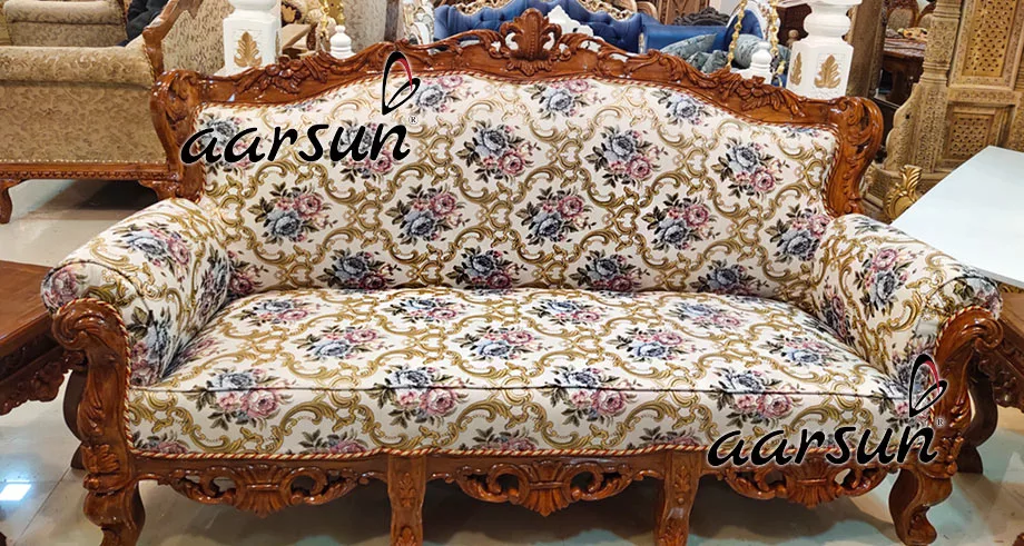 Hand Carved brokensilenze Sofa Set Teak Wood 2025