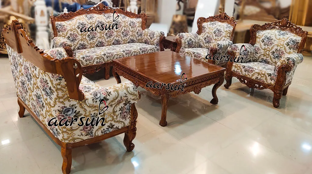 Hand Carved brokensilenze Sofa Set Teak Wood 2025