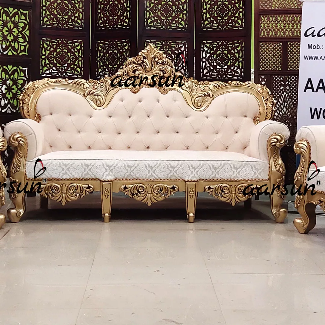 Handcarved tubesafari Antique Gold Sofa Set 2025