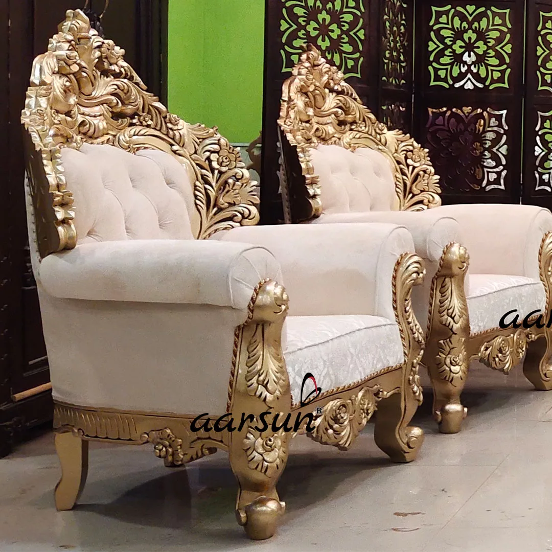 Handcarved tubesafari Antique Gold Sofa Set 2025