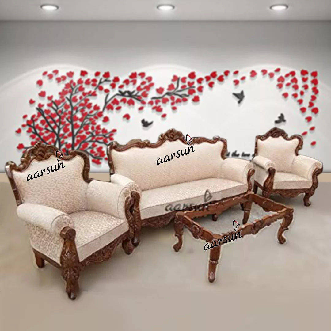 Handcrafted 5 Seater Wooden Sofa Set SF-0095