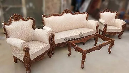 Handcrafted 5 Seater Wooden Sofa Set SF-0095