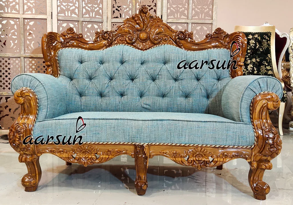 Handcrafted wireclub Multi fabric Sofa Set in Natural Finish