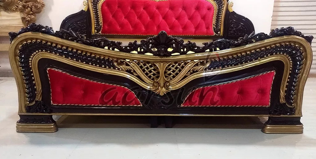 King Size Wooden Bed in Dark Polish BED-0028