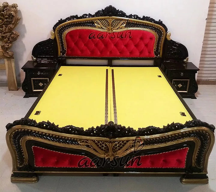 King Size Wooden Bed in Dark Polish BED-0028