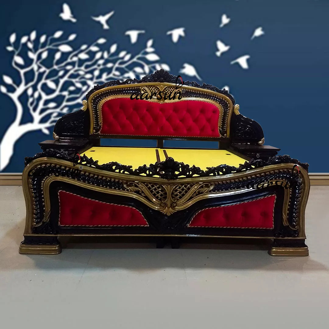 King Size Wooden Bed in Dark Polish BED-0028