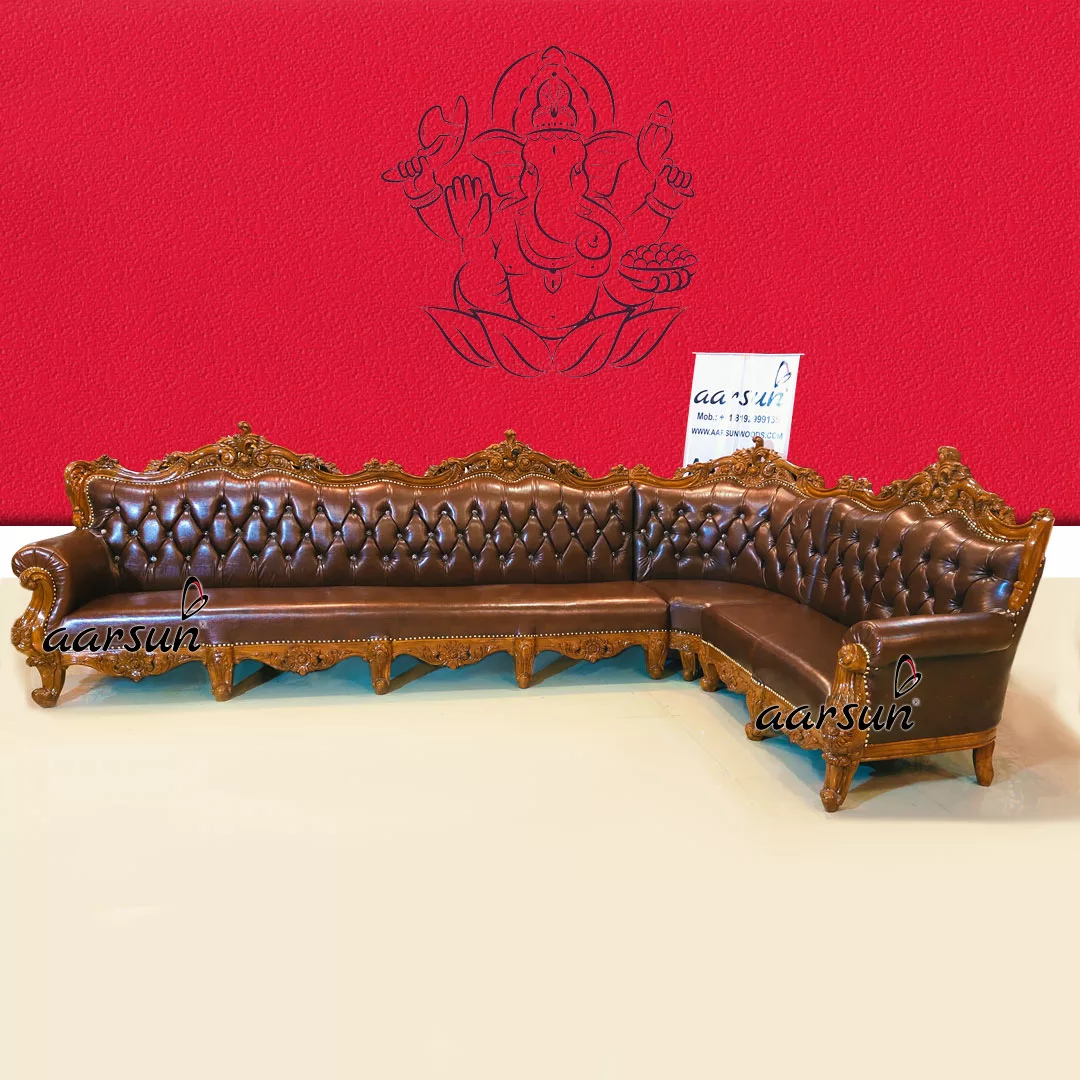 L Shape totalsportek Leatherette Sofa with Tufted Back  2025