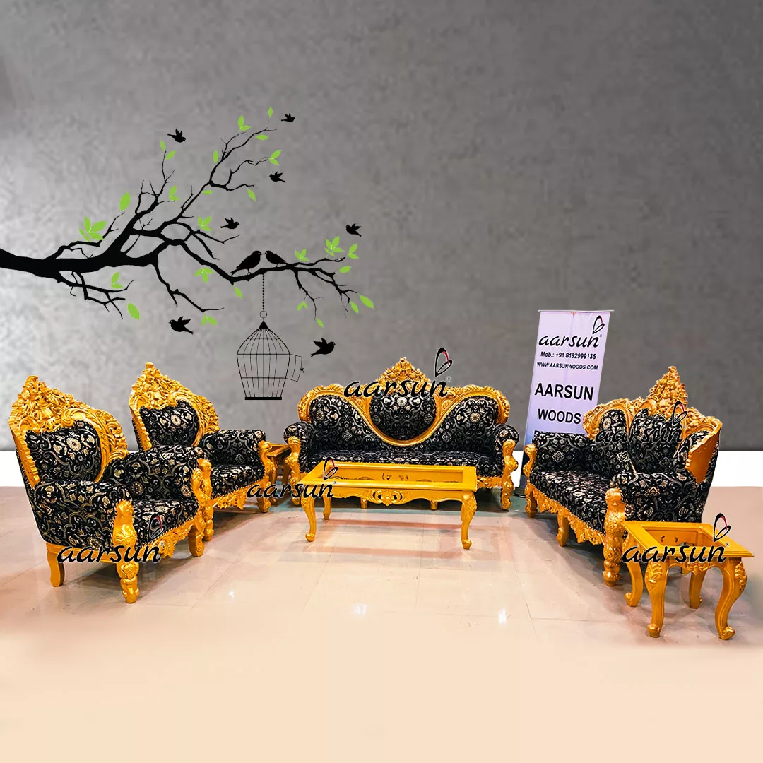 Metallic wepbound Gold Sofa Set Classic Dilwala Design