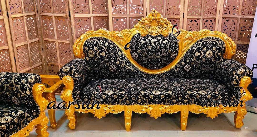 Metallic wepbound Gold Sofa Set Classic Dilwala Design