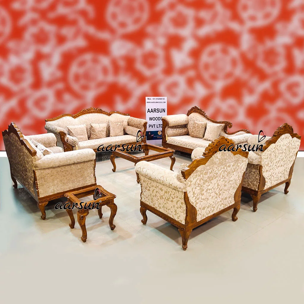Solid Teak Wood 10 Seater einthusan Sofa Set with Center Table &amp; Side Tables 2025