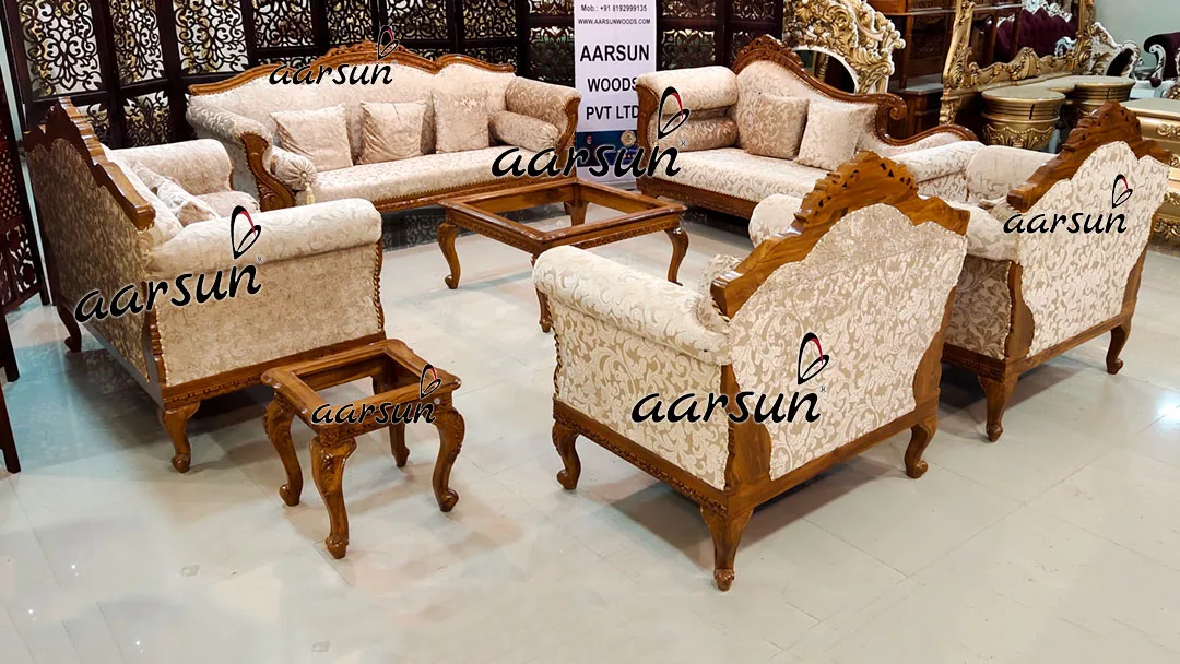 Solid Teak Wood 10 Seater einthusan Sofa Set with Center Table &amp; Side Tables 2025
