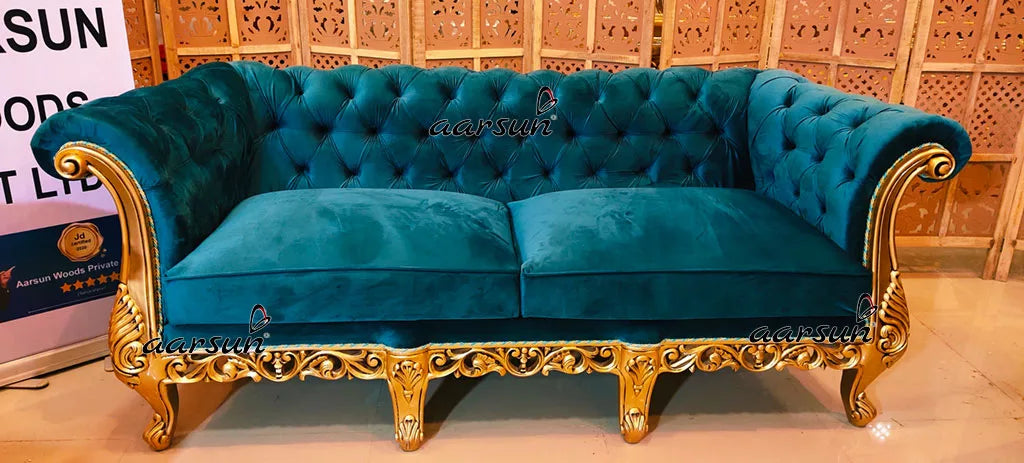 Royal Chesterfield Sofa Set in Gold YT-373