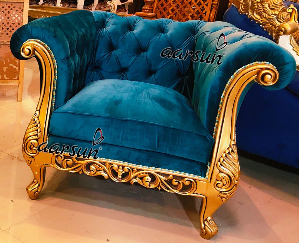 Royal Chesterfield Sofa Set in Gold YT-373