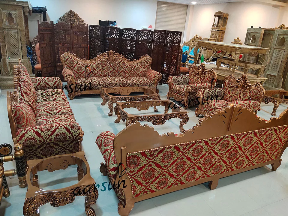 Royal Copper mangapark Finish Sofa Set for Living Room 2025