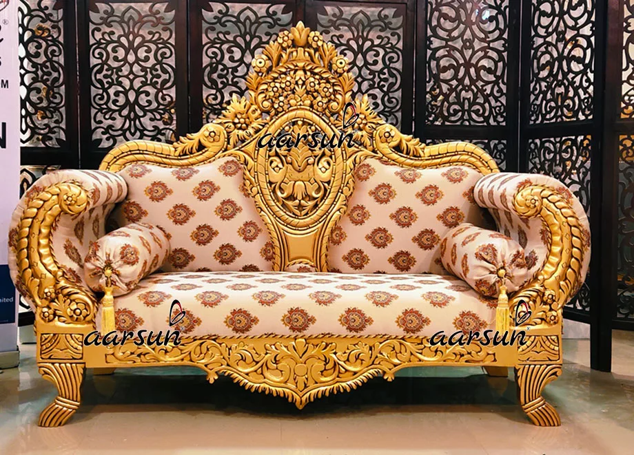 Royal Couch and Chair Set in Antique Gold watchseries Handcrafted by Skilled Artisans 2025